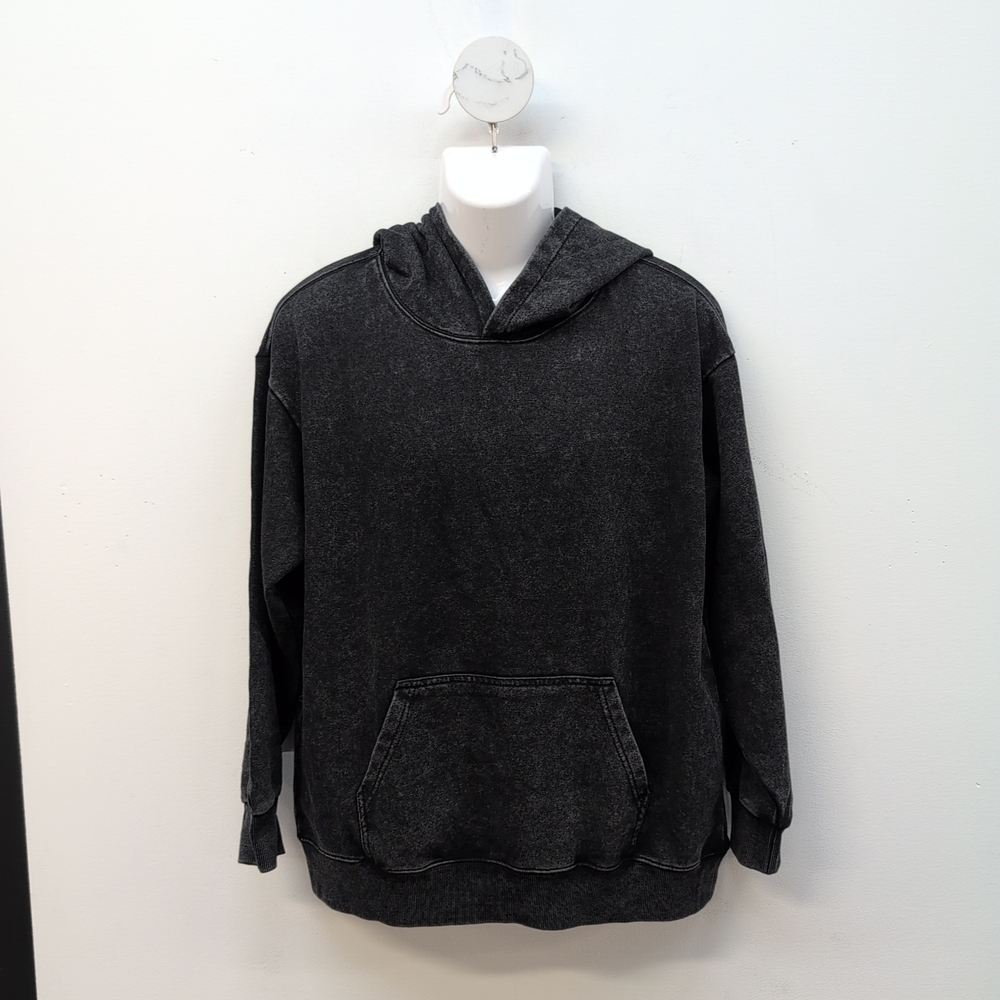 Digiprint Apparel Vtg Style Acid Wash Hoodie Premium Ring Spun Cotton L Black